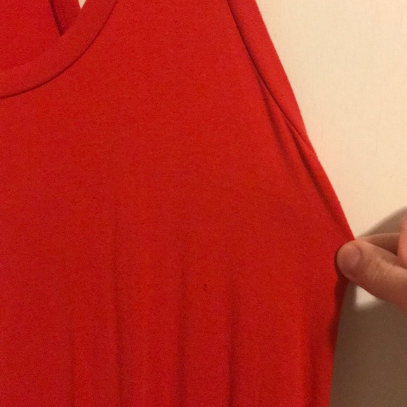 Splendid Razor Back High Low Red Dress - Picture 6 of 6